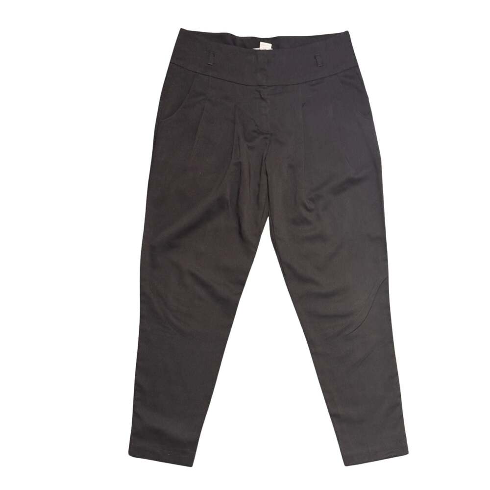 BAR III Women Dress Pants Pleated Front Side Zip with Pockets Solid Black Size 2